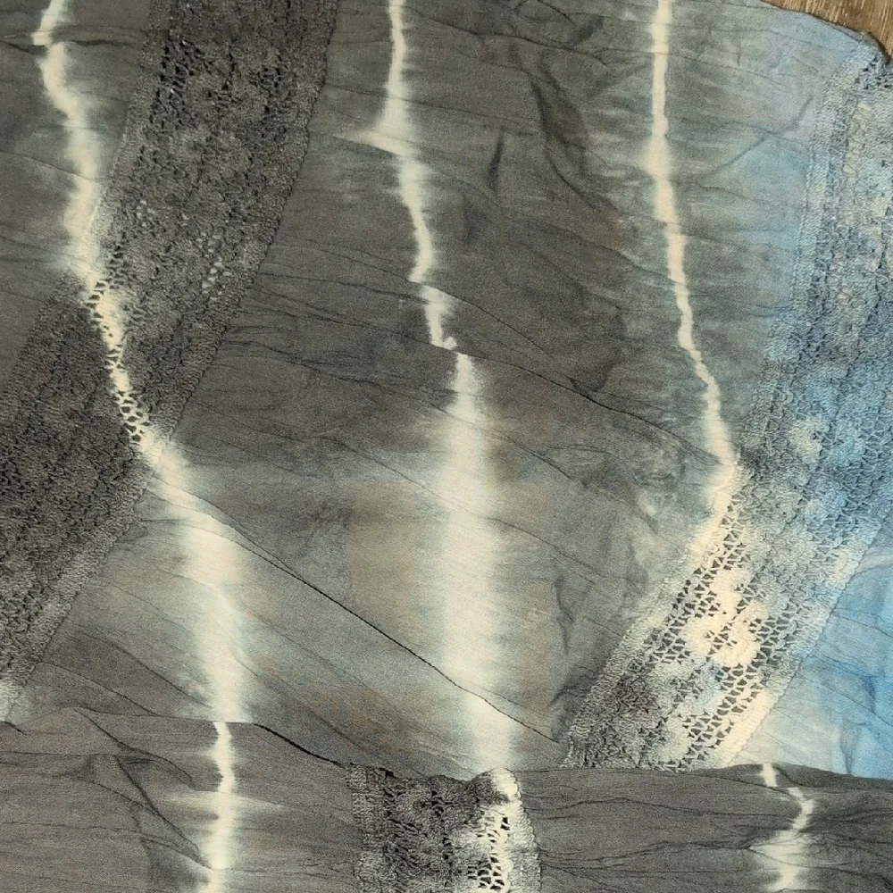 100% COTTON Blue and Gray Tie-Dye Skirt - Picture 4 of 4